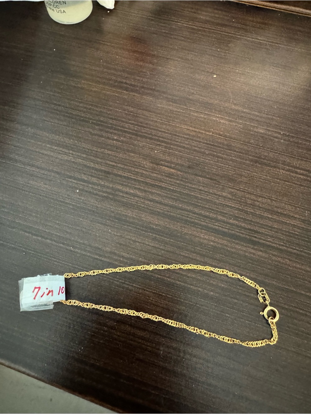 10k Gold Twisted Rope Chain 7 inches Women Jewelry stamped acid tested new